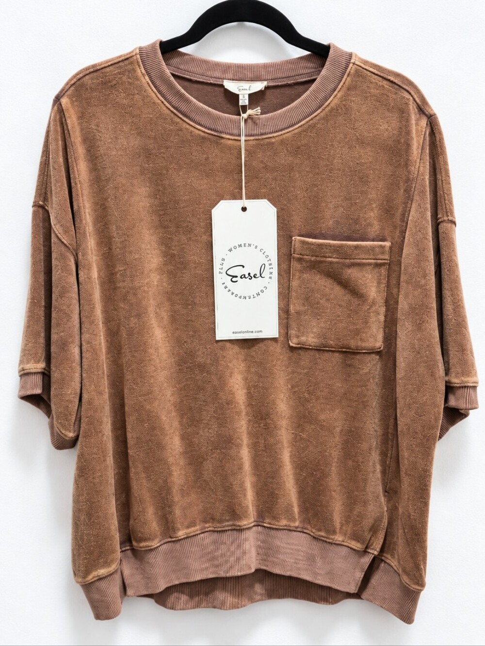 Easel Mineral Wash Oversized Pocket Top – Size Small NWT
